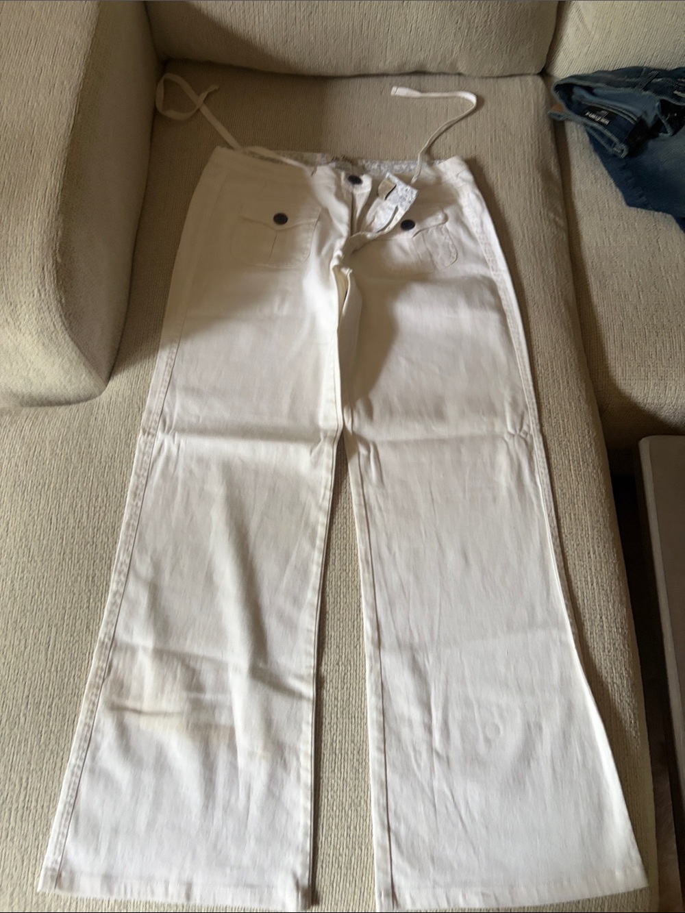 Be Bop Cream White Wide-Leg High-Rise Jeans